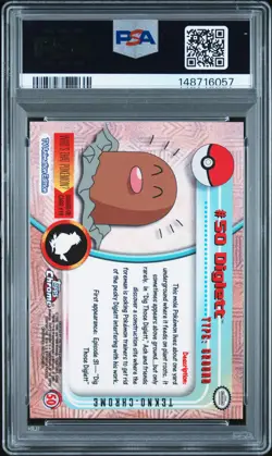 2000 TOPPS CHROME POKEMON T.V. TEKNO #50 DIGLETT PSA 7 - Image 2