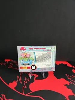 1999 Pokemon Venusaur #03 Topps TV Animation Series Blue Logo - Image 2