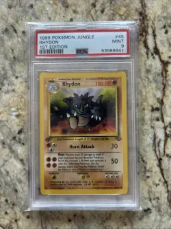 1999 POKEMON JUNGLE 1ST ED #45 RHYDON PSA 9 - Image 1