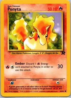 Pokemon TCG Ponyta 64/82 Team Rocket NM - Image 1