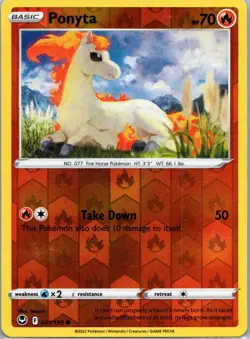 Pokemon TCG Ponyta 021/195 Silver Tempest Rev Holo NM - Image 1