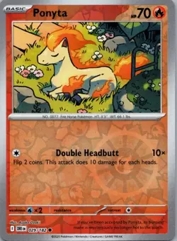 Pokemon TCG Ponyta 029/182 Destined Rivals Rev Holo NM - Image 1