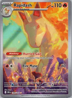 Pokemon TCG Rapidash 189/182 Destined Rivals Holo NM - Image 1
