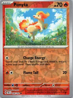 Pokemon TCG Ponyta 026/162 Temporal Forces Rev Holo NM - Image 1