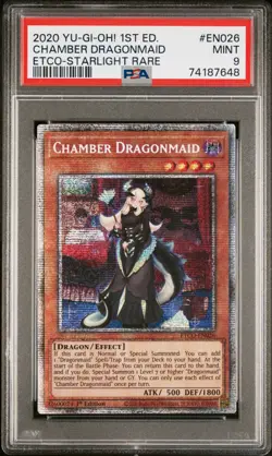 Chamber Dragonmaid Yugioh 2020 ETCO-EN026 Starlight Rare 1st Edition PSA 9 - Image 1