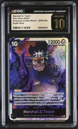 Marshall D. Teach CGC Pristine 10 🔥(English) Op09-093 Super Rare 🔥 One Piece - Image 1