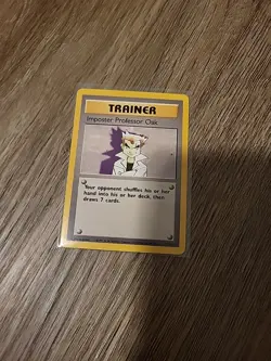 Imposter Professor Oak 73/102 Rare Non-Holo Base Set Pokemon Trainer Card NM - Image 1