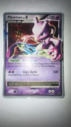 Mewtwo LV x #DP28 Holo Rare Black Star Promo Diamond Pearl Pokemon Card TCG DMG - Image 1
