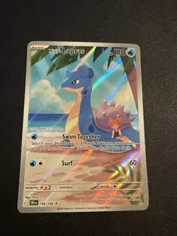 Pokemon TCG Destined Rivals Misty's Lapras Holo Card 194/182 NM Condition - Image 1
