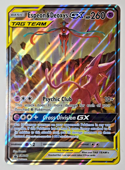 Espeon & Deoxys GX SM240 - JUMBO OVERSIZED - Tag Team Promo- Pokemon TCG Card - Image 1