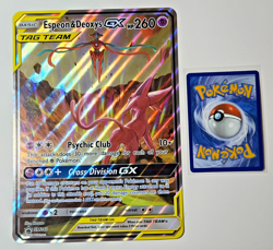 Espeon & Deoxys GX SM240 - JUMBO OVERSIZED - Tag Team Promo- Pokemon TCG Card - Image 3