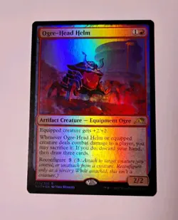 Foil Ogre-Head Helm MTG,  Kamigawa: Neon Dynasty, LP - Image 1