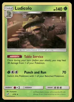 Ludicolo 2/18 Rare Detective Pikachu Pokemon Holo MP - Image 1