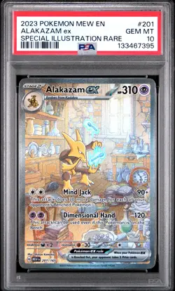 2023 POKEMON MEW EN-151 SPECIAL ILLUSTRATION RARE #201 ALAKAZAM EX PSA 10 - Image 1