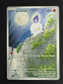2025 Pokemon White Flare Litwick IR Holo 101/086 Illustration Rare - Image 1
