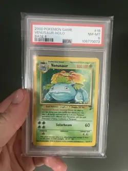 Pokemon TCG Venusaur Base Set 2 Holo Unlimited PSA 8 NM-MT - Image 1