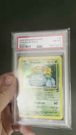 Pokemon TCG Venusaur Base Set 2 Holo Unlimited PSA 8 NM-MT - Image 2