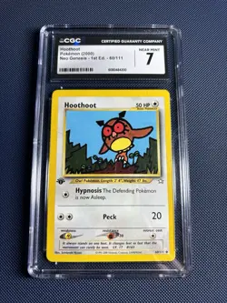 CGC 7 Pokemon Hoothoot Neo Genesis 1st Edition 60/111 Regular Common 2000 - Image 1