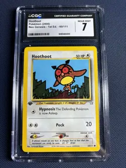 CGC 7 Pokemon Hoothoot Neo Genesis 1st Edition 60/111 Regular Common 2000 - Image 2