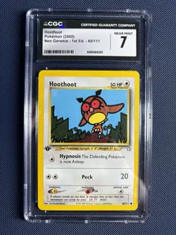 CGC 7 Pokemon Hoothoot Neo Genesis 1st Edition 60/111 Regular Common 2000 - Image 3