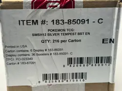Silver Tempest Pokemon Booster Box Case - Sword and Shield - Factory Sealed - Image 1