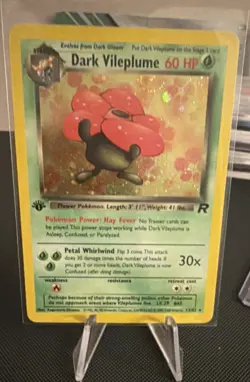 Pokemon TCG 1st edition Dark Vileplume Team Rocket 13/82 Holo Rare 2000 - Image 1