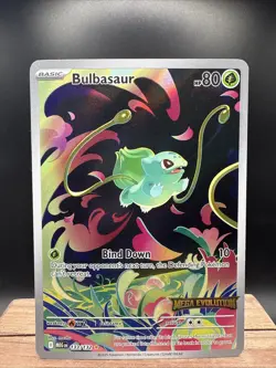 Pokemon tcg Bulbasaur Mega Evolution Stamped Illustration Rare Holo 133/132 - Image 1