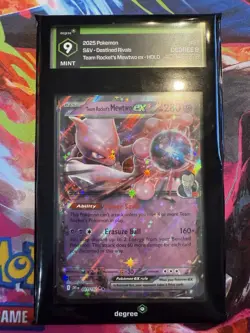 Pokemon TCG Team Rockets Mewtwo EX 081/182 Degree slab Graded 9 MINT - Image 1