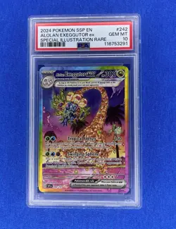 Pokemon TCG Alolan Exeggutor EX 242/191 Special Illustration Rare PSA 10 Holo - Image 1
