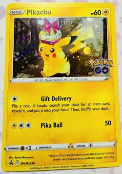 Pokemon TCG: Pikachu (Pokemon Go Tins) Holo Sword & Shield Black Star #SWSH234 - Image 1