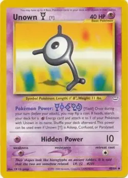 1x Unown [Y] - 40/64 - Uncommon - Unlimited Edition Heavily Played Pokemon G2 - - Image 1