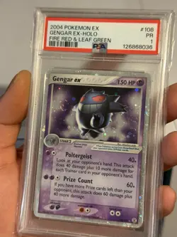 Pokemon Gengar ex 108/112 FireRed LeafGreen Holo PSA 1 SWIRL - Image 3