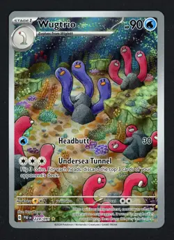 Wugtrio 224/091 Paldean Fates Illustration Rare Pokemon TCG - Image 1