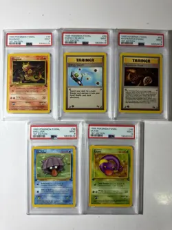 Pokemon Fossil 1st Edition PSA 9 Graded Lot of 5 Cards (Read Description) - Image 1