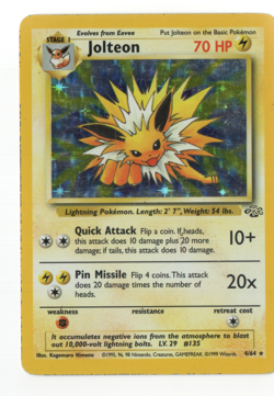 Jolteon 4/64 Pokemon Card TCG Jungle Rare Holo MP - Image 1