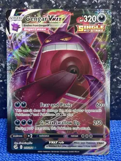Pokemon Gengar VMAX TCG SWSH Fusion Strike Holo Ultra Rare Full Art Card 157/264 - Image 2
