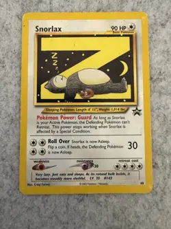 Pokemon TCG Snorlax Card Black Star Promo RARE Card 49/53 VINTAGE WOTC NM - Image 1