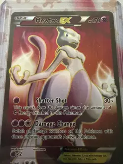 Pokemon Mewtwo-EX TCG Full Art Ultra Rare Holo Card Breakthrough 158/162 - Image 1