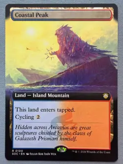 Coastal Peak (Extended Art) - NM - MTG Secrets of Strixhaven SOC #100 Rare - Image 1