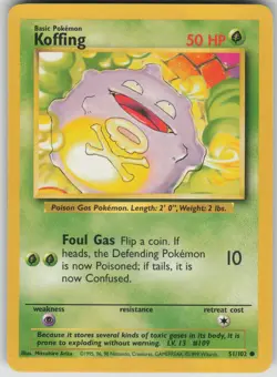 Pokemon TCG Koffing Common Base Set 051/102 - Image 1