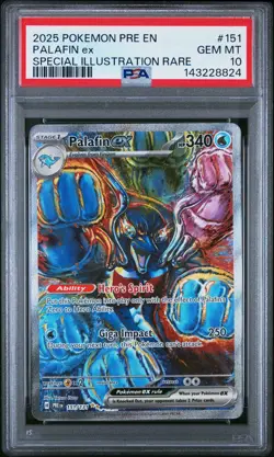 2025 POKEMON PRE EN-PRISMATIC EVOLUTIONS #151 PALAFIN EX PSA 10 - Image 1