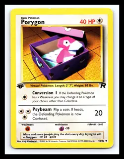 💥 PORYGON 1st Edition Non Holo # 48/82 | TEAM ROCKET SET | Pokemon 2000 Vintage - Image 1