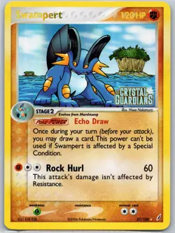 POKEMON SWAMPERT EX CRYSTAL GUARDIANS 27/100 HOLO RARE HOLO STAMPED NM - Image 1