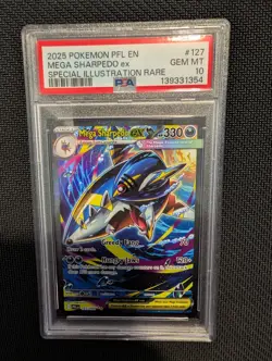 PSA 10 GEM Mint Mega Sharpedo ex 127/094 Special Illust. Rare Pokemon PFL ME02 - Image 1