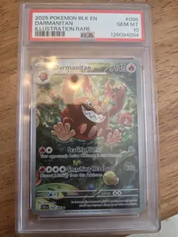 2025 POKEMON BLK EN-BLACK BOLT ILLUSTRATION RARE #098 DARMANITAN PSA 10 - Image 1