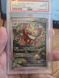 2025 POKEMON BLK EN-BLACK BOLT ILLUSTRATION RARE #098 DARMANITAN PSA 10 - Image 3