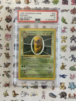 Pokemon 1st Edition PSA 9 Kakuna 033/102 Base Set Shadowles - Image 1