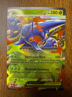 Mega Heracross ex Double Rare Phantasmal Flames 004/094 NM/M Pokemon - Image 1