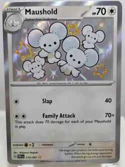 Pokemon Paldean Fates 210/091 Maushold Baby Shiny NM/M Unplayed Pack Fresh - Image 1
