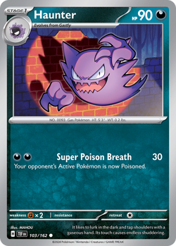 Haunter 103 162 C Temporal Forces Pokemon NM - Image 4